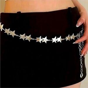 Adjustable Silver Star Chain Belt nwt